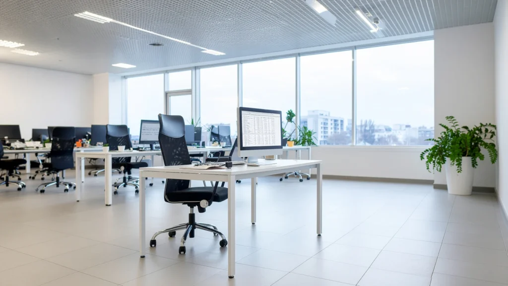Suite ofimática con hoja de cálculo en un puesto de trabajo